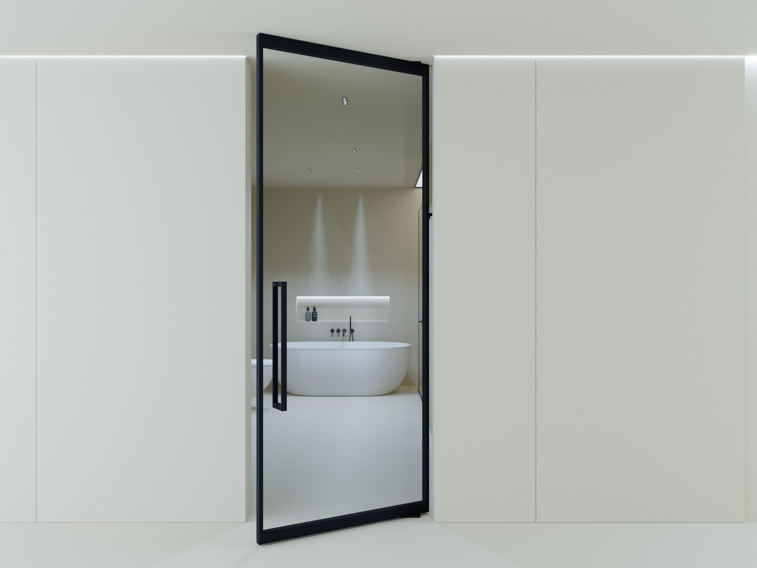 Crna steklena drsna vrata